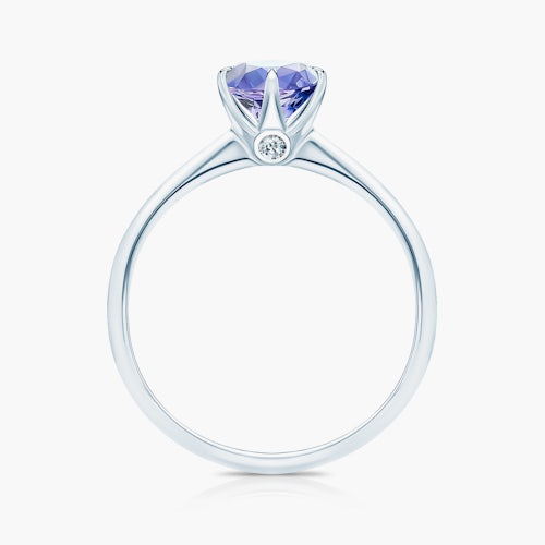 Pierścionek zaręczynowy The Journey: białe złoto, tanzanit